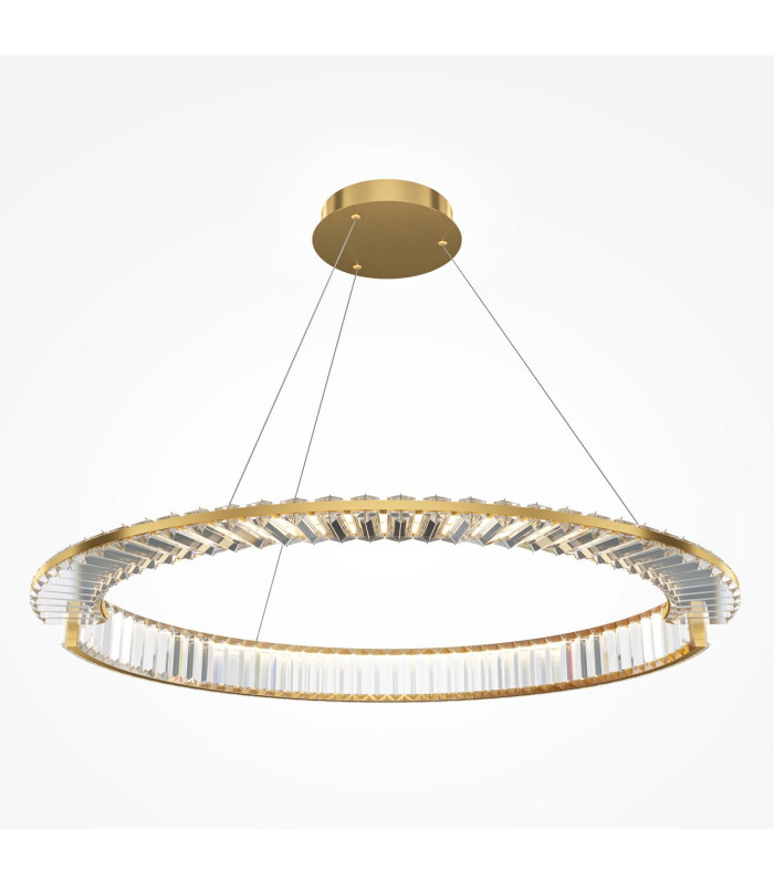 Krone Modern 80cm Pendant Ceiling Light Gold 4000K 3000lm Crystal Shade-1
