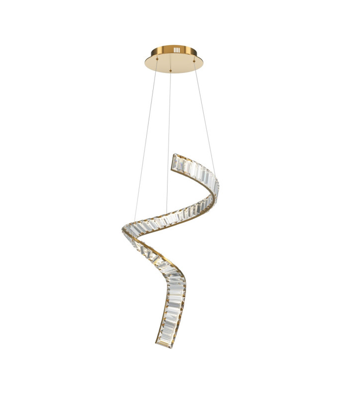 Krone Swirl Modern Pendant Ceiling Light Brass 3000K 3300lm Crystal Shade-1