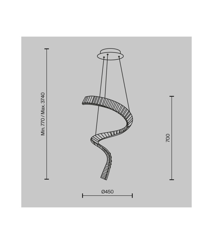 Krone Swirl Modern Pendant Ceiling Light Brass 3000K 3300lm Crystal Shade-7