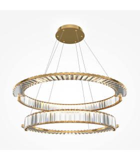 Krone Twin Ring Modern 80cm Pendant Ceiling Light Gold 4000K 6000lm Crystal Shade-1