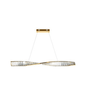 Krone Modern 100cm Bar Pendant Ceiling Light Brass 3000K 1900lm Crystal Shade-1