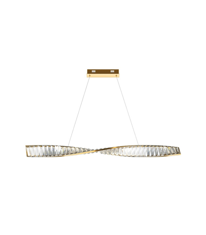 Krone Modern 100cm Bar Pendant Ceiling Light Brass 3000K 1900lm Crystal Shade-1