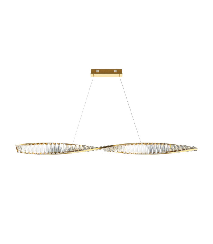 Krone Modern 120cm Bar Pendant Ceiling Light Brass 3000K 2600lm Crystal Shade-1