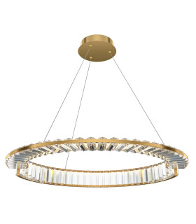 Krone Modern 60cm Pendant Ceiling Light Brass 3000K 2340lm Crystal Shade-1