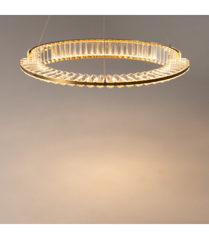 Krone Modern 60cm Pendant Ceiling Light Brass 3000K 2340lm Crystal Shade-5