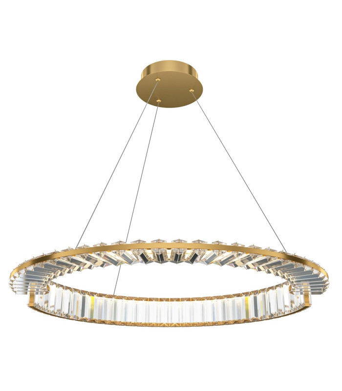 Krone Modern 60cm Pendant Ceiling Light Gold 4000K 2400lm Crystal Shade-1