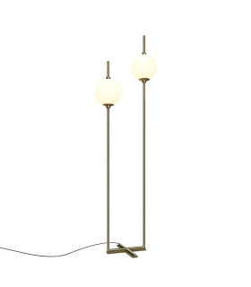 The Sixth Sense Modern Multi Arm Floor Lamp Brass 3000K 950lm White Shade-1