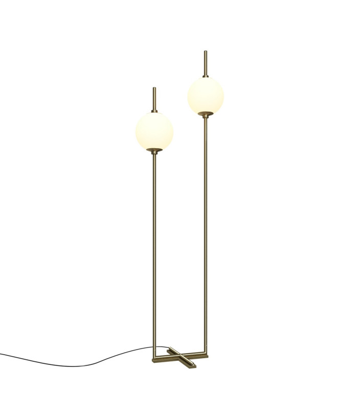 The Sixth Sense Modern Multi Arm Floor Lamp Brass 3000K 950lm White Shade-1