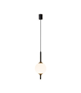 The Sixth Sense Modern Globe Pendant Ceiling Light Black 3000K 500lm White Shade-1