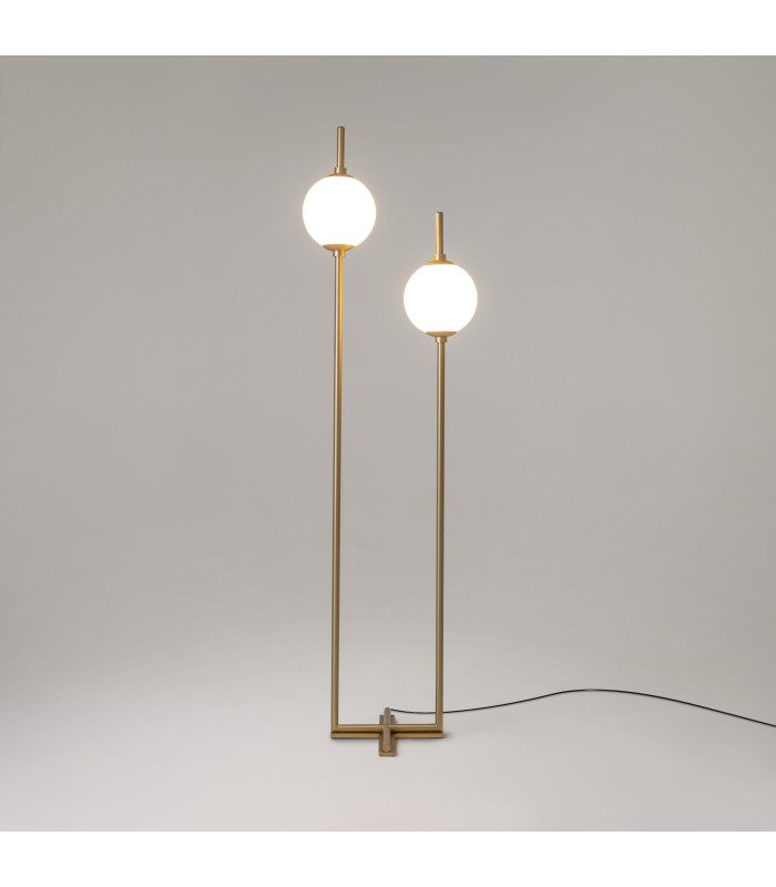 The Sixth Sense Modern Multi Arm Floor Lamp Brass 3000K 950lm White Shade-2