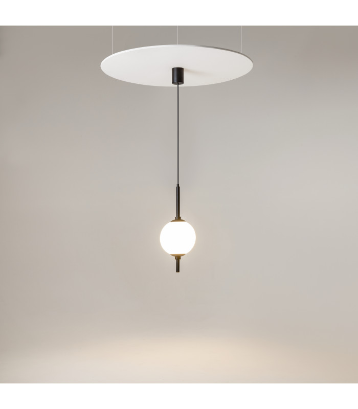 The Sixth Sense Modern Globe Pendant Ceiling Light Black 3000K 500lm White Shade-2