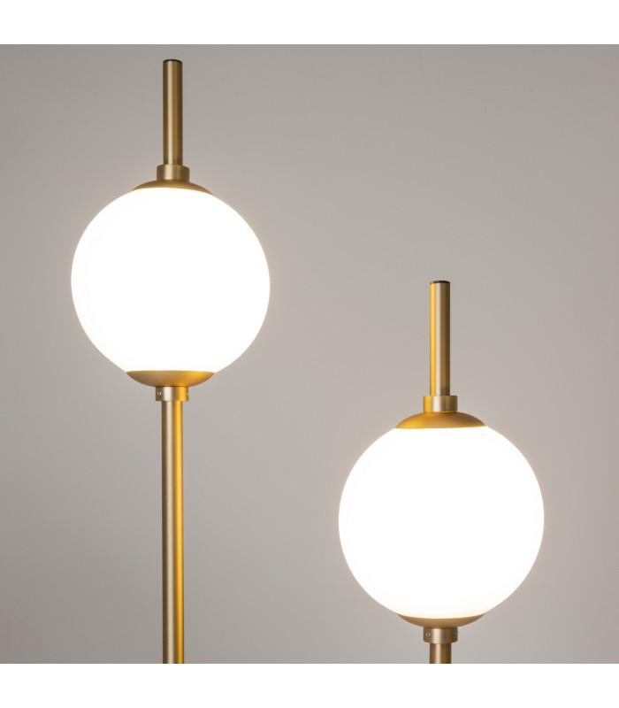 The Sixth Sense Modern Multi Arm Floor Lamp Brass 3000K 950lm White Shade-4