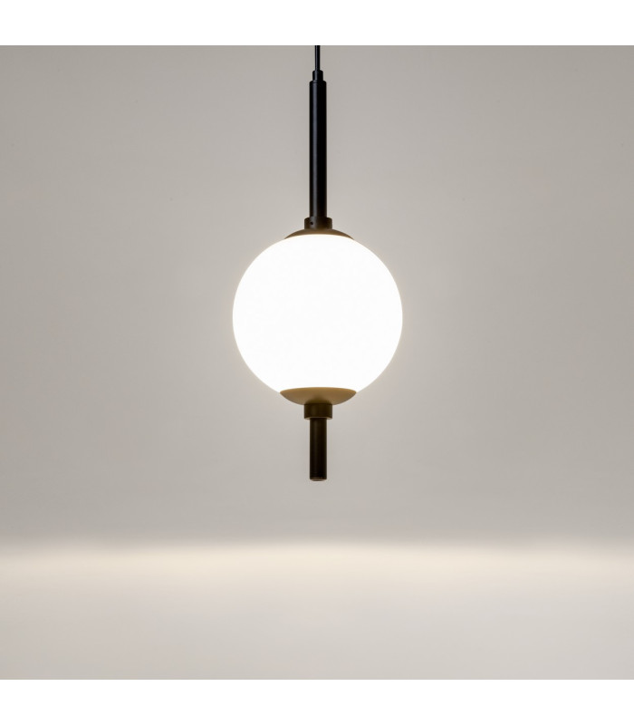 The Sixth Sense Modern Globe Pendant Ceiling Light Black 3000K 500lm White Shade-4