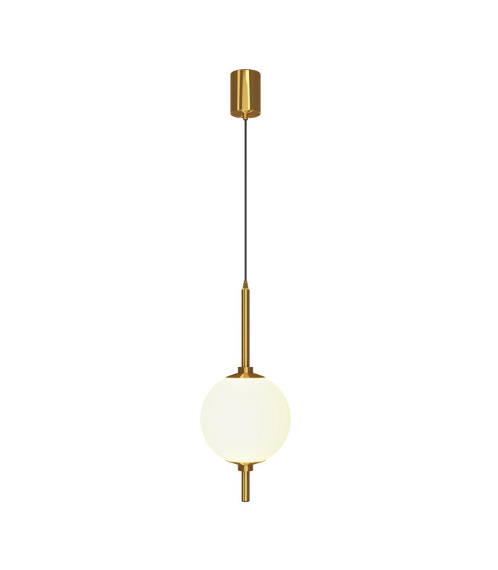 The Sixth Sense Modern Globe Pendant Ceiling Light Brass 3000K 500lm White Shade-1