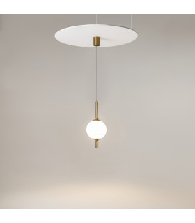 The Sixth Sense Modern Globe Pendant Ceiling Light Brass 3000K 500lm White Shade-2