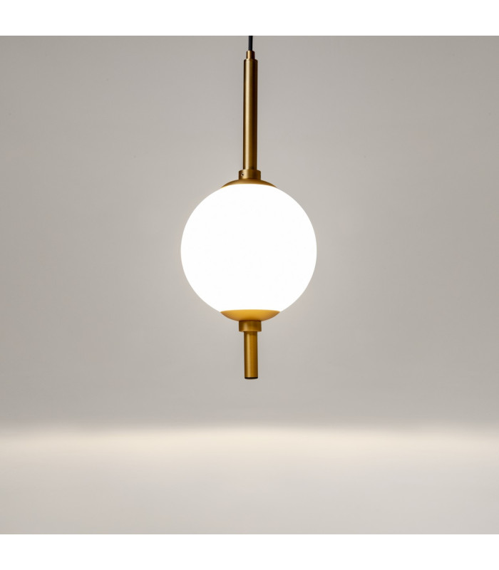 The Sixth Sense Modern Globe Pendant Ceiling Light Brass 3000K 500lm White Shade-4
