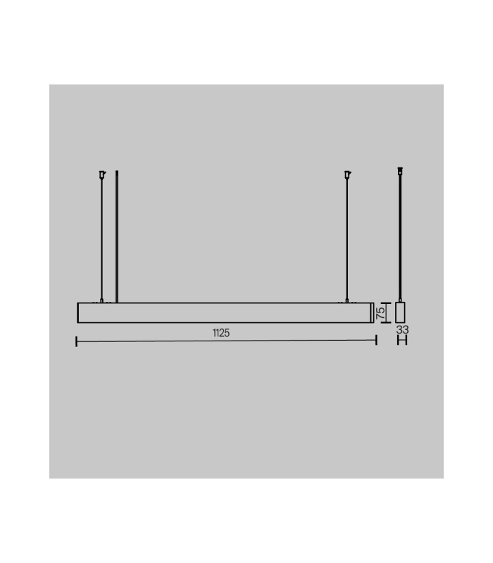 Basis Bar Pendant Ceiling Light Dimmable Black-2
