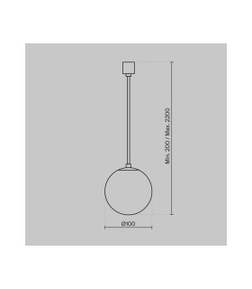 Luna 10cm Globe Pendant Ceiling Light Black And White 4000K 330lm-3