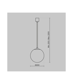 Luna 20cm Globe Pendant Ceiling Light Black And White 4000K 350lm-2
