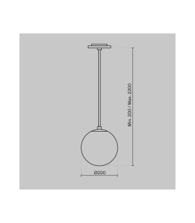 Luna 20cm RECESSED Globe Pendant Ceiling Light Black And White 4000K 350lm-3