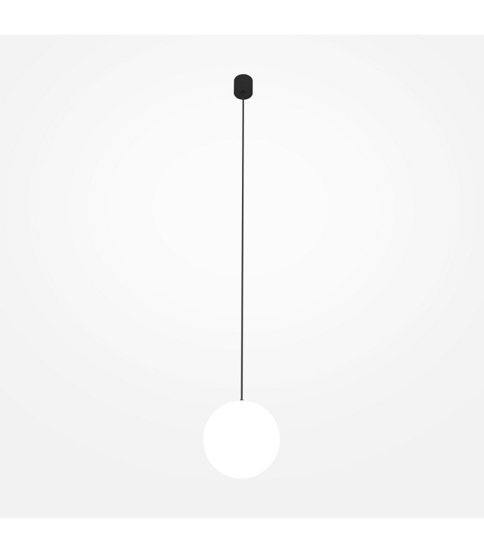 Luna 20cm Globe Pendant Ceiling Light Black And White 3000K 310lm-1