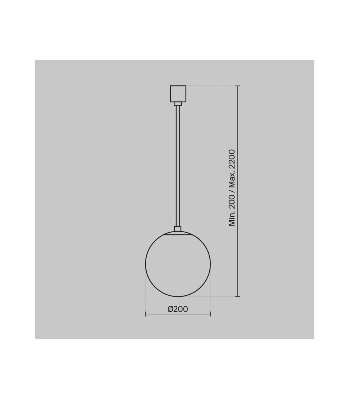 Luna 20cm Globe Pendant Ceiling Light Black And White 3000K 310lm-3