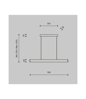 Step Bar Pendant Ceiling Light Gold 3000K 1400lm-2
