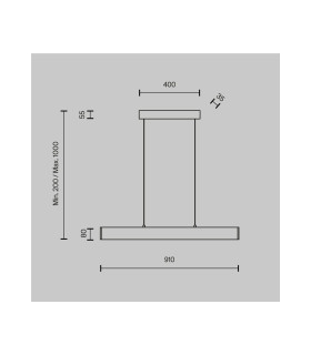 Step Bar Pendant Ceiling Light Black 4000K 800lm-2