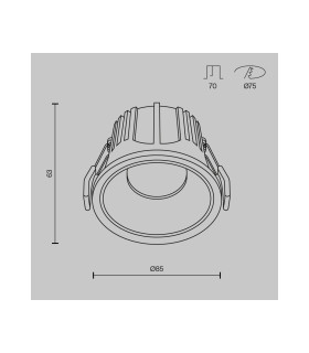 Alfa Led Round Recessed Downlight White And Black 2700K 750lm-3