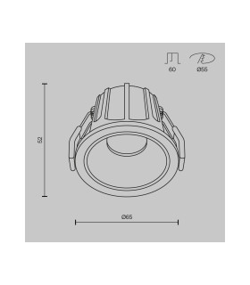 Alfa Led Round Recessed Downlight White And Black 2700K 500lm-3