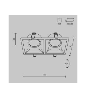 Dot Twin Recessed Downlight White 2xGU10-3