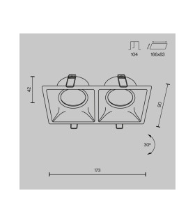 Dot Twin Recessed Downlight Black 2xGU10-3