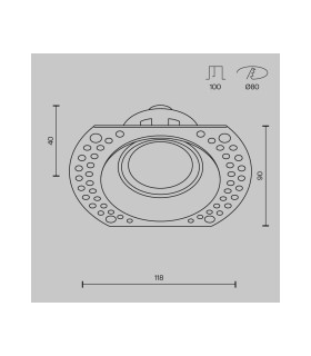 Dot Round Trimless Recessed Downlight White 1xGU10-3