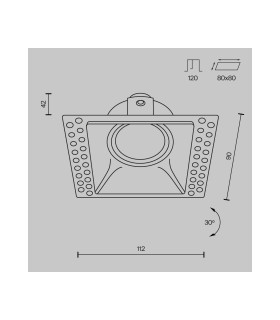 Dot Square Trimless Recessed Downlight Black 1xGU10-3