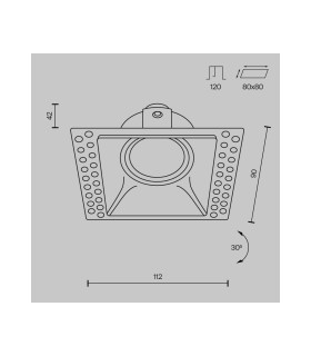 Dot Square Trimless Recessed Downlight White 1xGU10-3