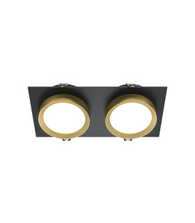 Hoop Twin Recessed Downlight Black With Gold 2xGX53-1