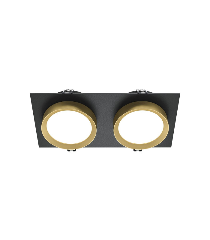 Hoop Twin Recessed Downlight Black With Gold 2xGX53-1