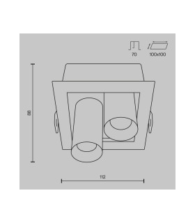 Magnum Twin Recessed Downlight Black 3000K 1000lm-3