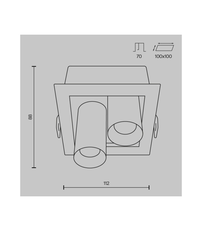 Magnum Twin Recessed Downlight White 3000K 1250lm-3