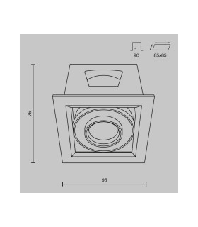 Metal Modern Recessed Downlight Black 3000K 650lm-3