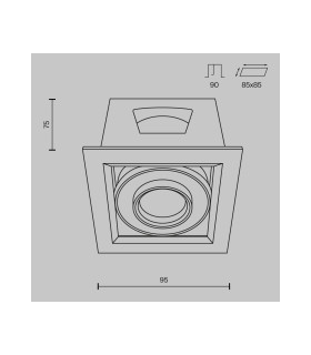 Metal Modern Recessed Downlight White 3000K 750lm-3