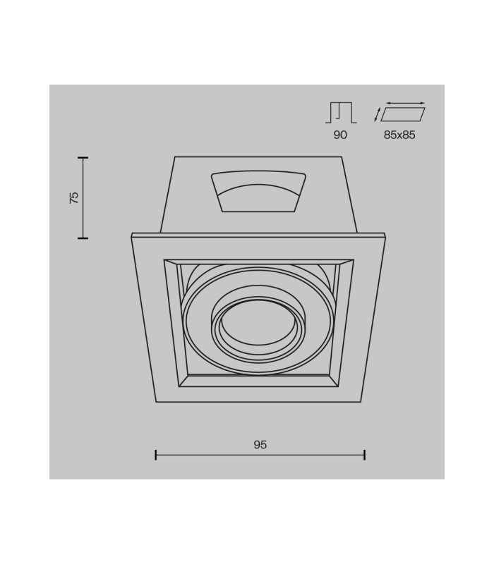 Metal Modern Recessed Downlight White 3000K 750lm-3