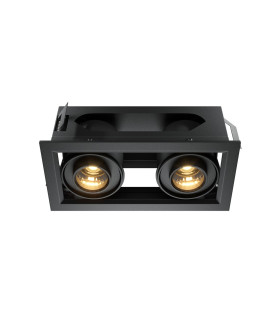 Metal Modern Twin Recessed Downlight Black 3000K 1300lm-1