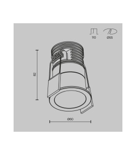 Minor Round Recessed Downlight Black And White 3000K 700lm-3