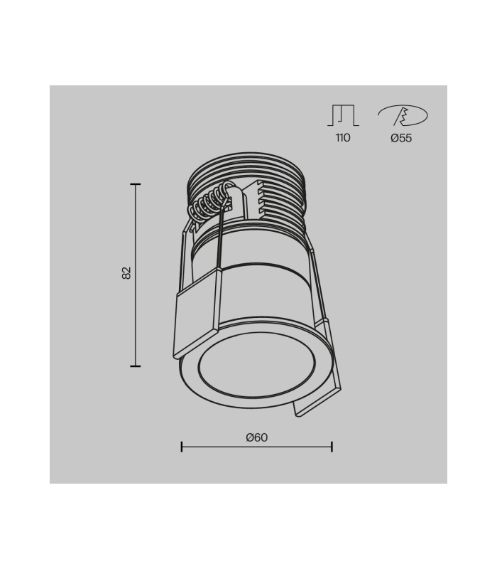Minor Round Recessed Downlight Black And White 3000K 700lm-3