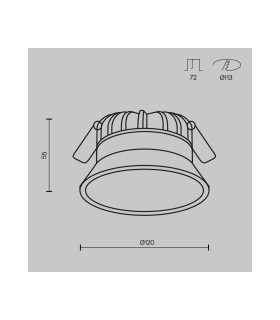 Okno 12cm Round Recessed Downlight White IP44-3