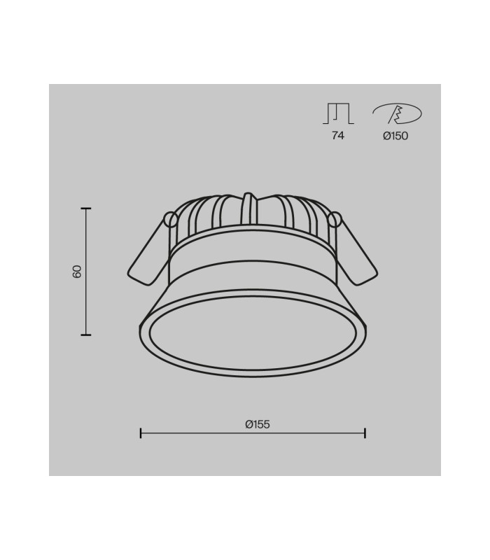Okno 15.5cm Round Recessed Downlight White 3000-4000-6000K IP44-3