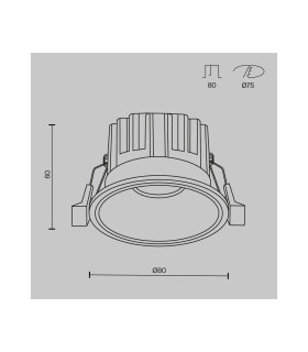 Round Recessed Downlight Black 3000K 840lm-3