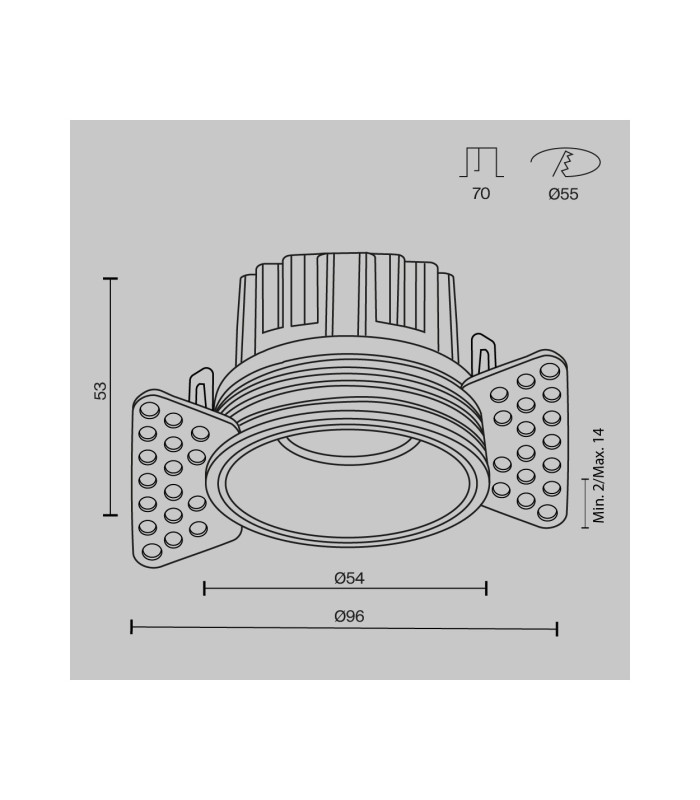 Round Trimless Recessed Downlight White 3000K 510lm-3