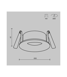 Slim Outdoor Recessed Downlight Black IP65 1xGU10-3